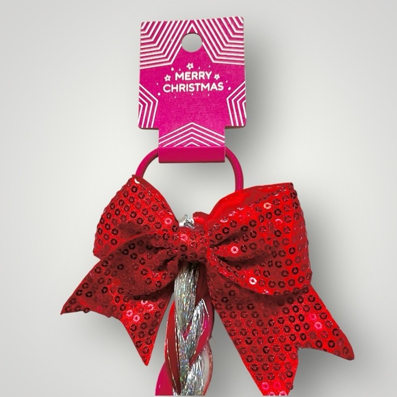 Christmas Themed Pink Silver White Red Braided Hair Extension Party Fun New - Picture 9 of 10